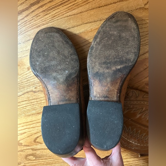 Ostrich Cowboy Boots Vintage USA Exotic Skin Leather Western Mens 10.5 D - Picture 7 of 10